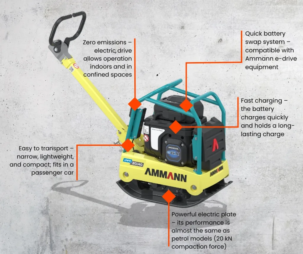 Ammann eAPR 2040 electric vibratory plate compactor
