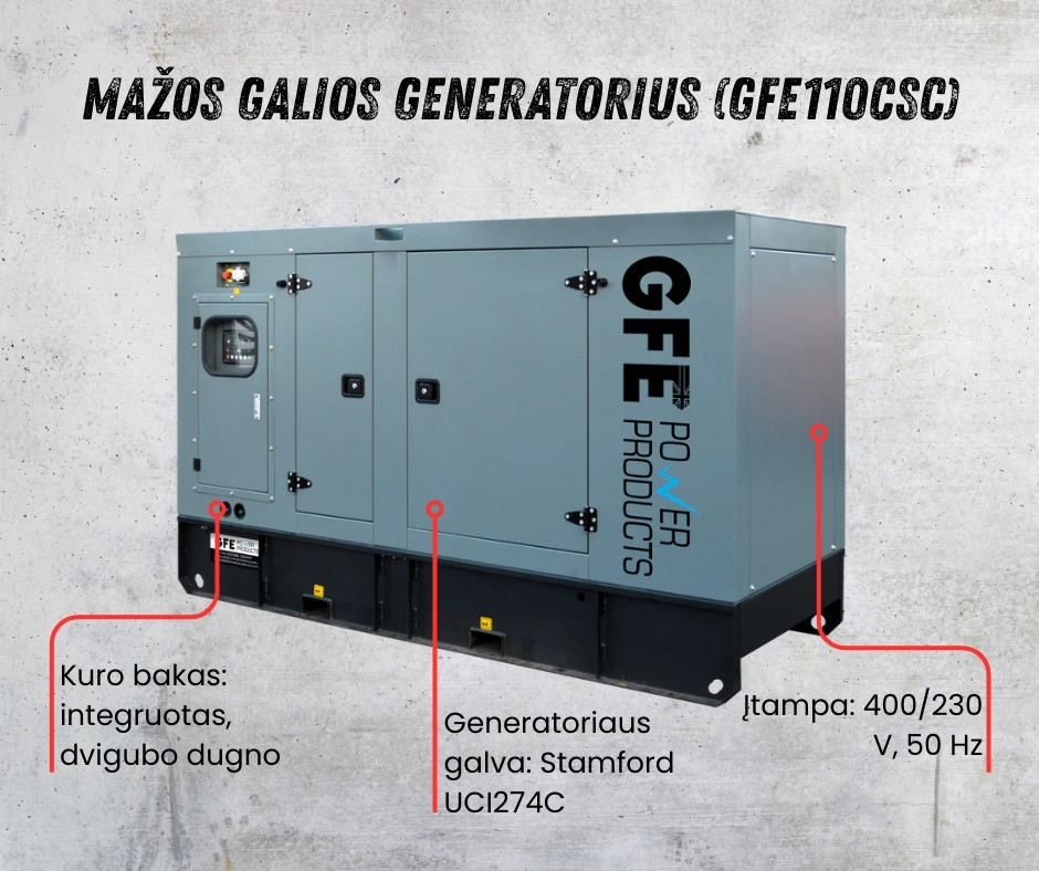 Dyzelinis Generatorius Cummins 100kVA Diesel Generator - GFE110CSC