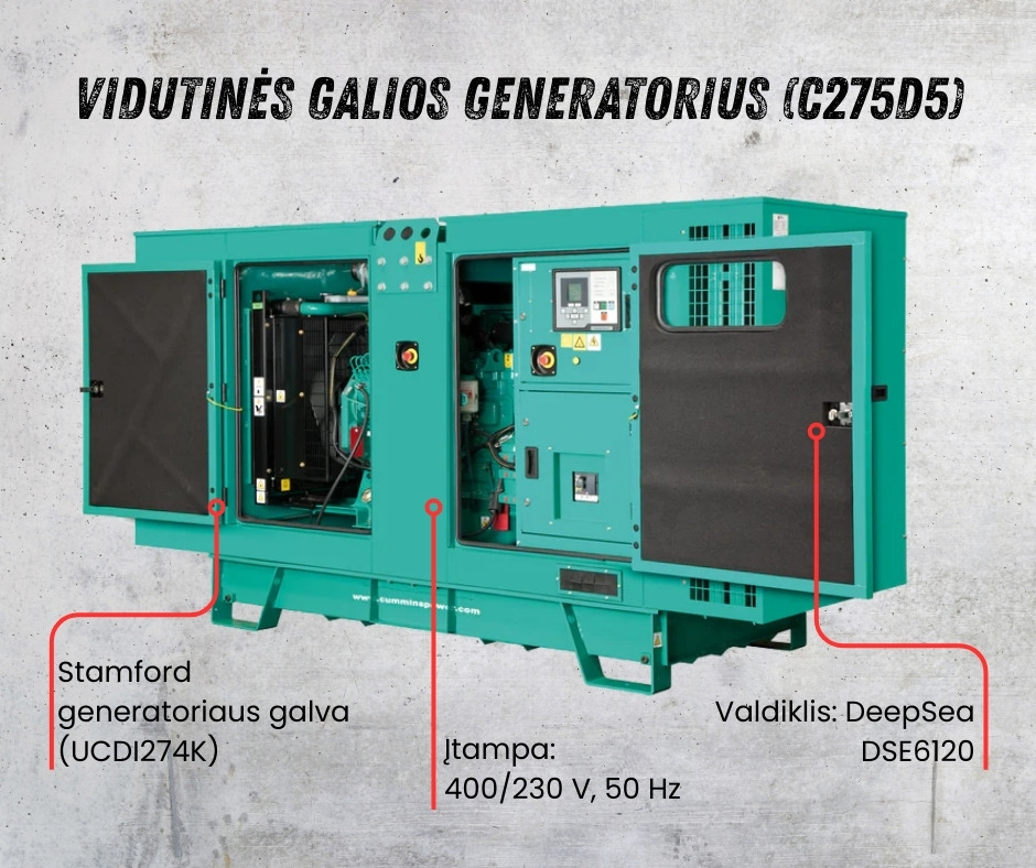 Dyzelinis generatorius Cummins 250kVA Diesel Generator - C275D5