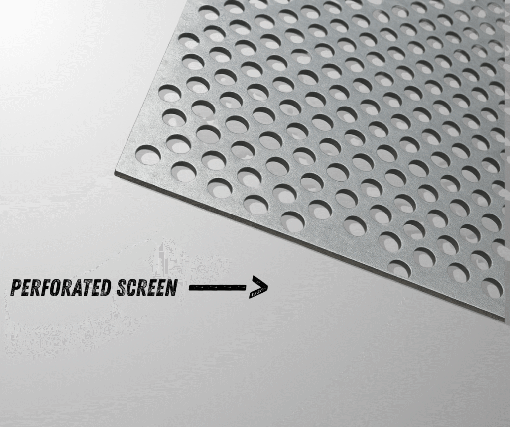 Perforated screens for quarry equipment