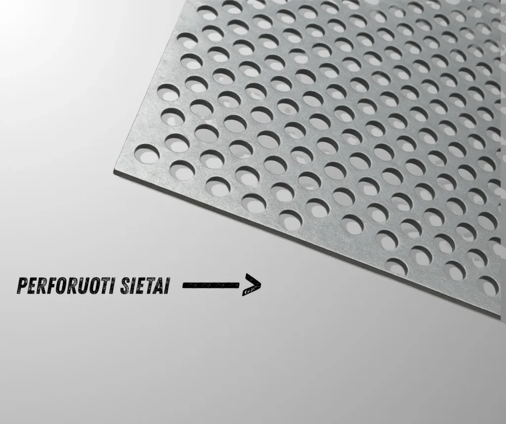 Perforuoti sietai karjerų technikai